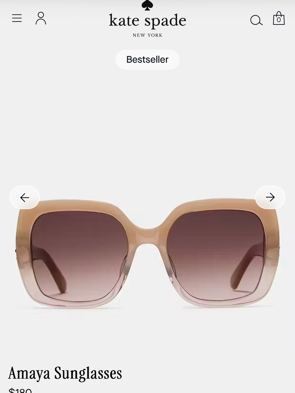 kate spade oversized square sunglasses in beige brown gradient